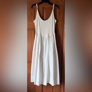 Free People Cream White Tiered Midi Dress